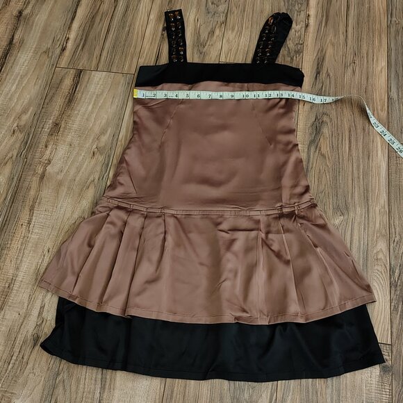 Rachael G. Brown and Black Satin Dress, Size S - Picture 13 of 15